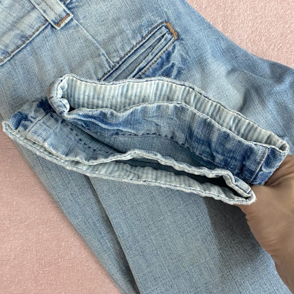 Vintage Tommy Hilfiger Denim Light Wash Resa Capri Ragged Aged Wash 28 - Picture 8 of 13